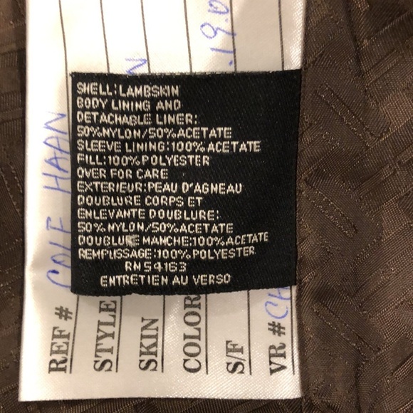 Cole Haan Women's Espresso  Lambskin Leather Hidden Button Down Jacket Coat Sz M - Picture 14 of 17